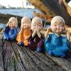 PlantaZee Polystone Baby Hat Monk Buddha Idols, Standard, Multicolour, Set of 4 view 3