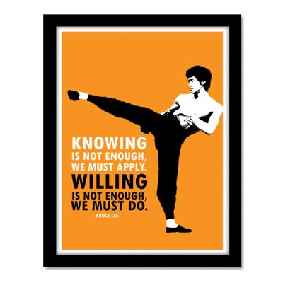 Good Hope Bruce Lee Framed Poster 10x13 Inch Wall Art Martial Arts Legend Print Bruce Lee Motivational Decor inspirational quote Home, Office, or Gym