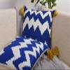 Decoghar Blue Handmade Bohemian Embroidered Throw Pillow Cover | Square Cushion Cover for Living Rooms, Bedrooms, and Offices | 16x16 Inch | Pack of 1 view 3