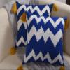 Decoghar Blue Handmade Bohemian Embroidered Throw Pillow Cover | Square Cushion Cover for Living Rooms, Bedrooms, and Offices | 16x16 Inch | Pack of 1 view 4