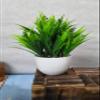 Litleo Mini All Green Different for Home Office Or Decoration Bonsai Wild Artificial Plant with Pot (Set of 4, 15 cm, Green) view 3