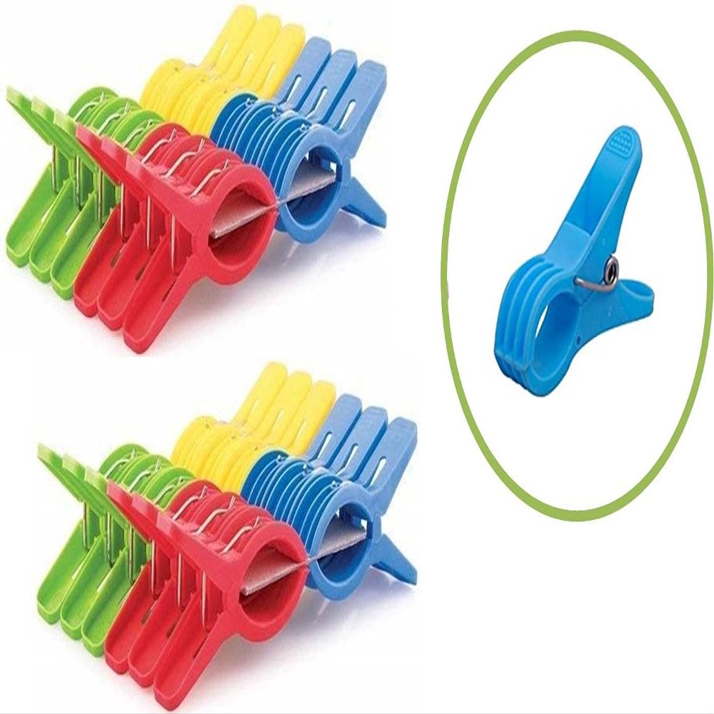 Bliss Plastic Clothes Hanging Clips/Cloth Clips/Cloth Pins/Clothes Pegs - Multi Purpose Non Slip Heavy Cloth Drying Clips (Set of 20) 2 Dozen