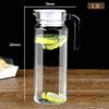 1100 ML Glass jug Pitcher with lid iced Tea Pitcher Water jug hot Cold Water ice Tea, Milk and Juice Beverage Carafes 1.1 LTR, Set of (1) view 3
