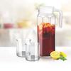 1100 ML Glass jug Pitcher with lid iced Tea Pitcher Water jug hot Cold Water ice Tea, Milk and Juice Beverage Carafes 1.1 LTR, Set of (1) view 4