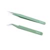 PagKis ESD Safe Anti-Static Tweezers (Green, Pack of 2, Straight & Curved Pointed) view 1