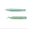 PagKis ESD Safe Anti-Static Tweezers (Green, Pack of 2, Straight & Curved Pointed) view 2